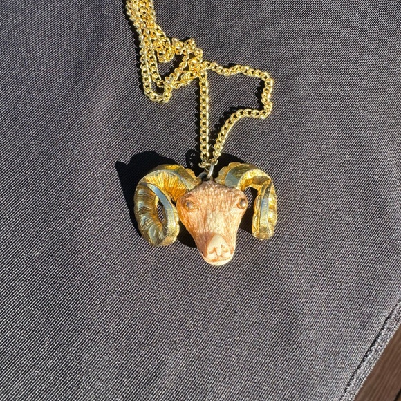 70’s Luca Razza Aries rams head statement necklace. Unisex - Picture 6 of 7